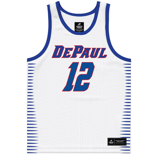 DePaul - NCAA Men's Basketball : Jacob Meyer - White Basketball Jersey