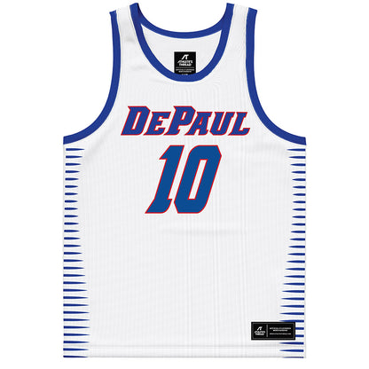 DePaul - NCAA Men's Basketball : Ilija Milijasevic - White Basketball Jersey-0