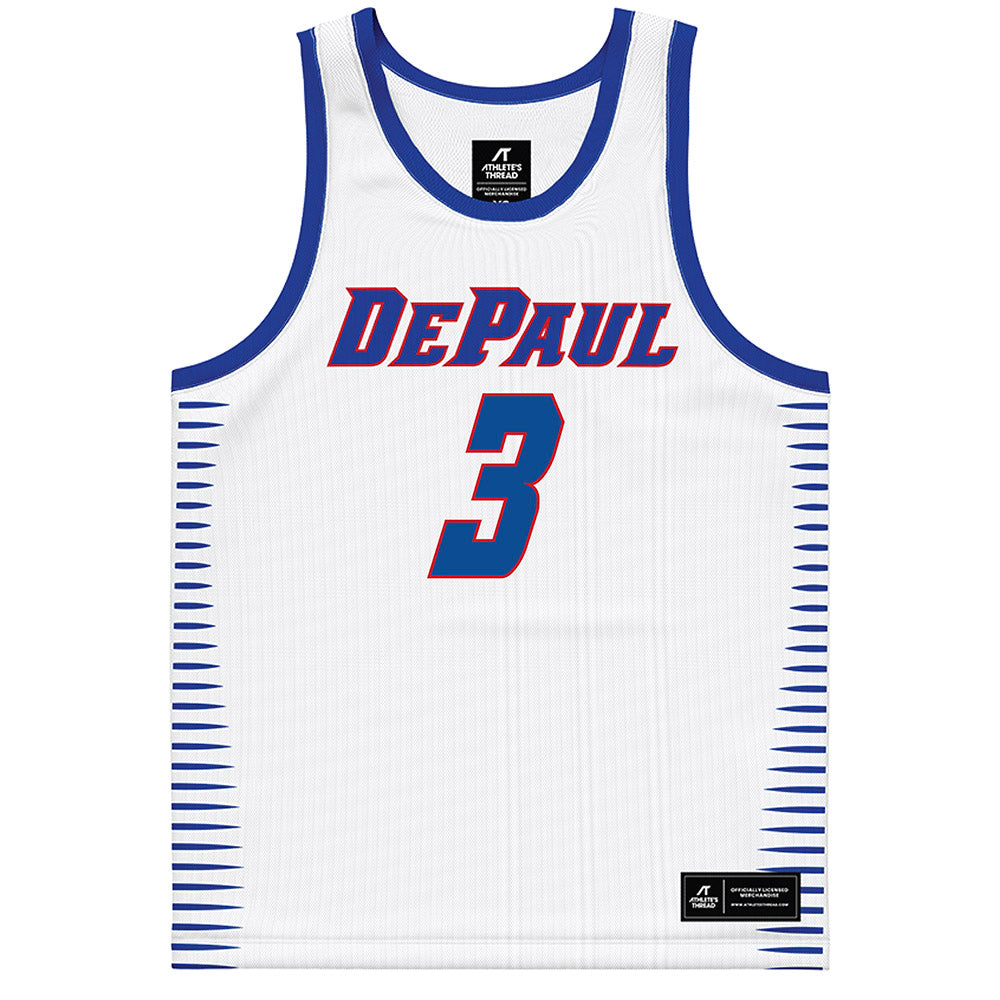 DePaul - NCAA Men's Basketball : Nate Kasher - White Basketball Jersey