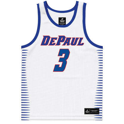 DePaul - NCAA Men's Basketball : Nate Kasher - White Basketball Jersey
