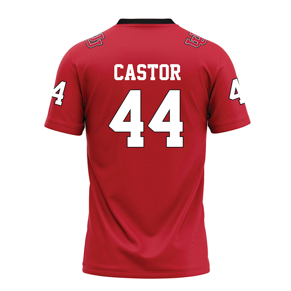 Utah - NCAA Football : Logan Castor - Red Football Jersey-1