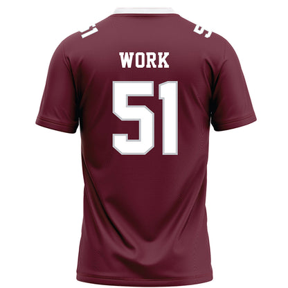 Mississippi State - NCAA Football : Luke Work - Maroon Football Jersey-1