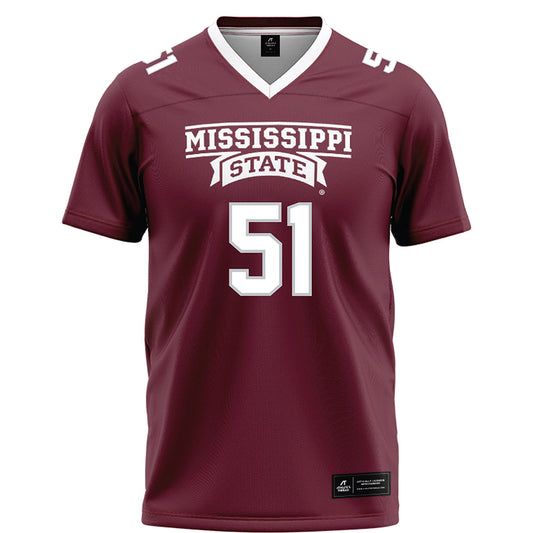Mississippi State - NCAA Football : Luke Work - Maroon Football Jersey-0