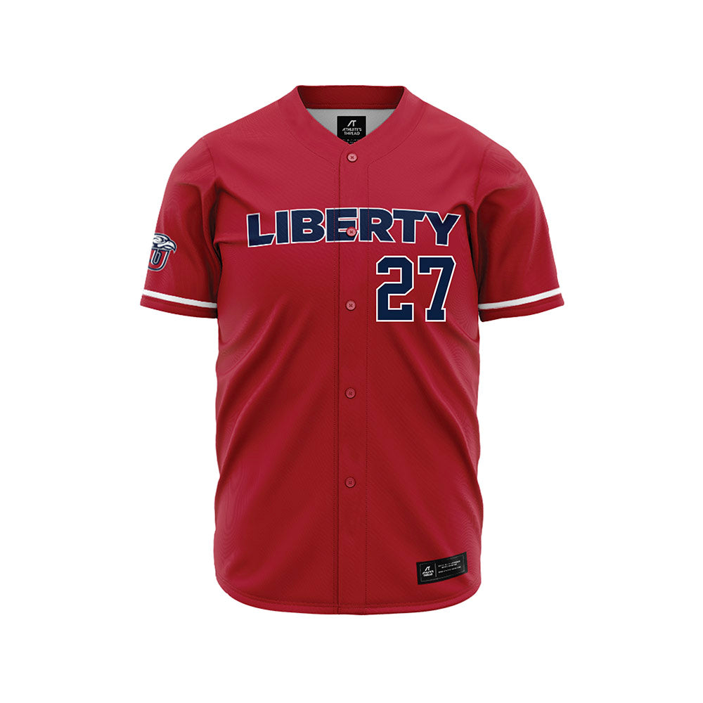 Liberty - NCAA Baseball : Tyler August - Red Jersey-0