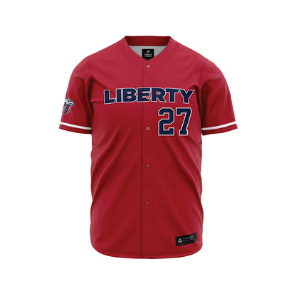 Liberty - NCAA Baseball : Tyler August - Red Jersey-0