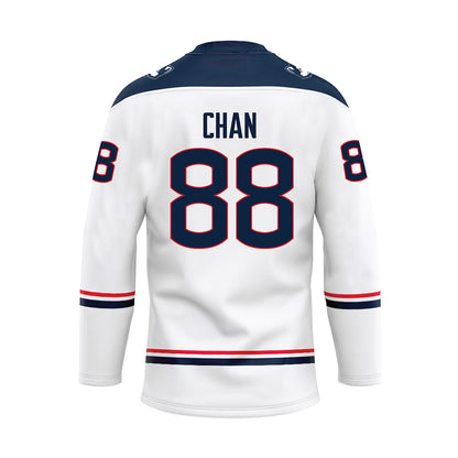 UConn - NCAA Women's Ice Hockey : Tia Chan - White Hockey Jersey