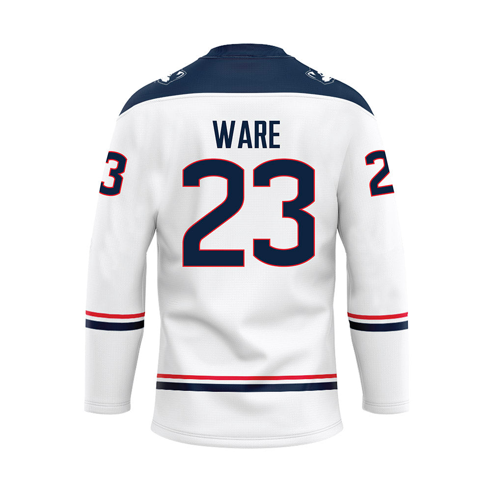 UConn - NCAA Women's Ice Hockey : Brianna Ware - White Hockey Jersey