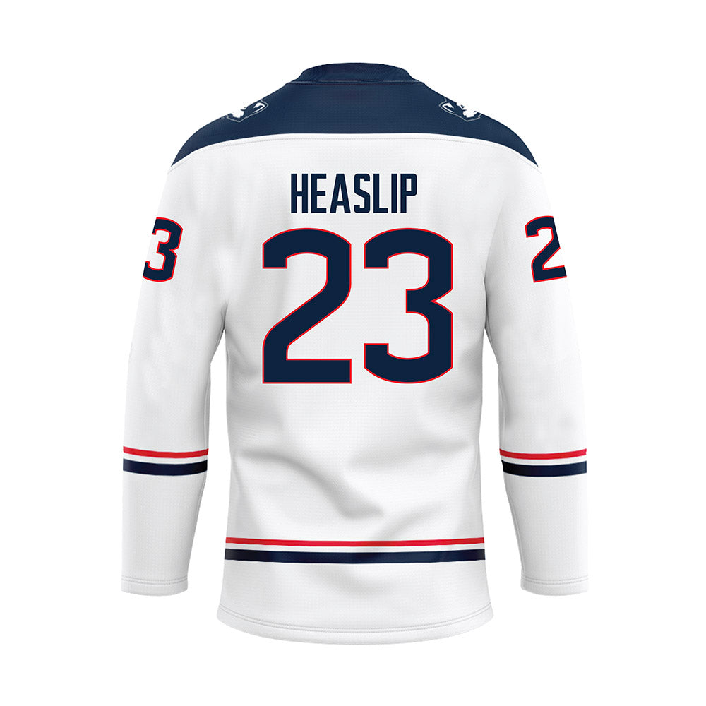 UConn - NCAA Men's Ice Hockey : Tabor Heaslip - White Hockey Jersey