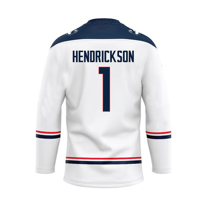 UConn - NCAA Men's Ice Hockey : Kam Hendrickson - White Hockey Jersey-1