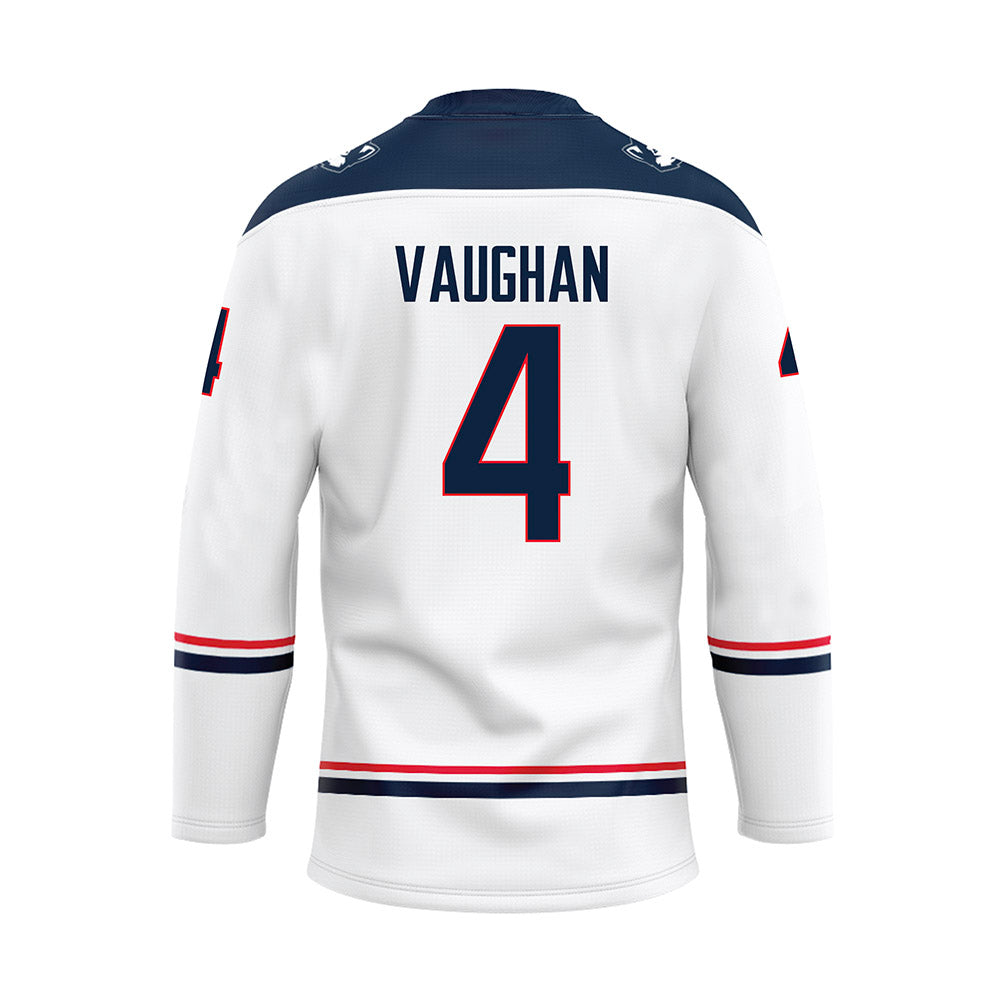 UConn - NCAA Women's Ice Hockey : Teagan Vaughan - White Hockey Jersey-1