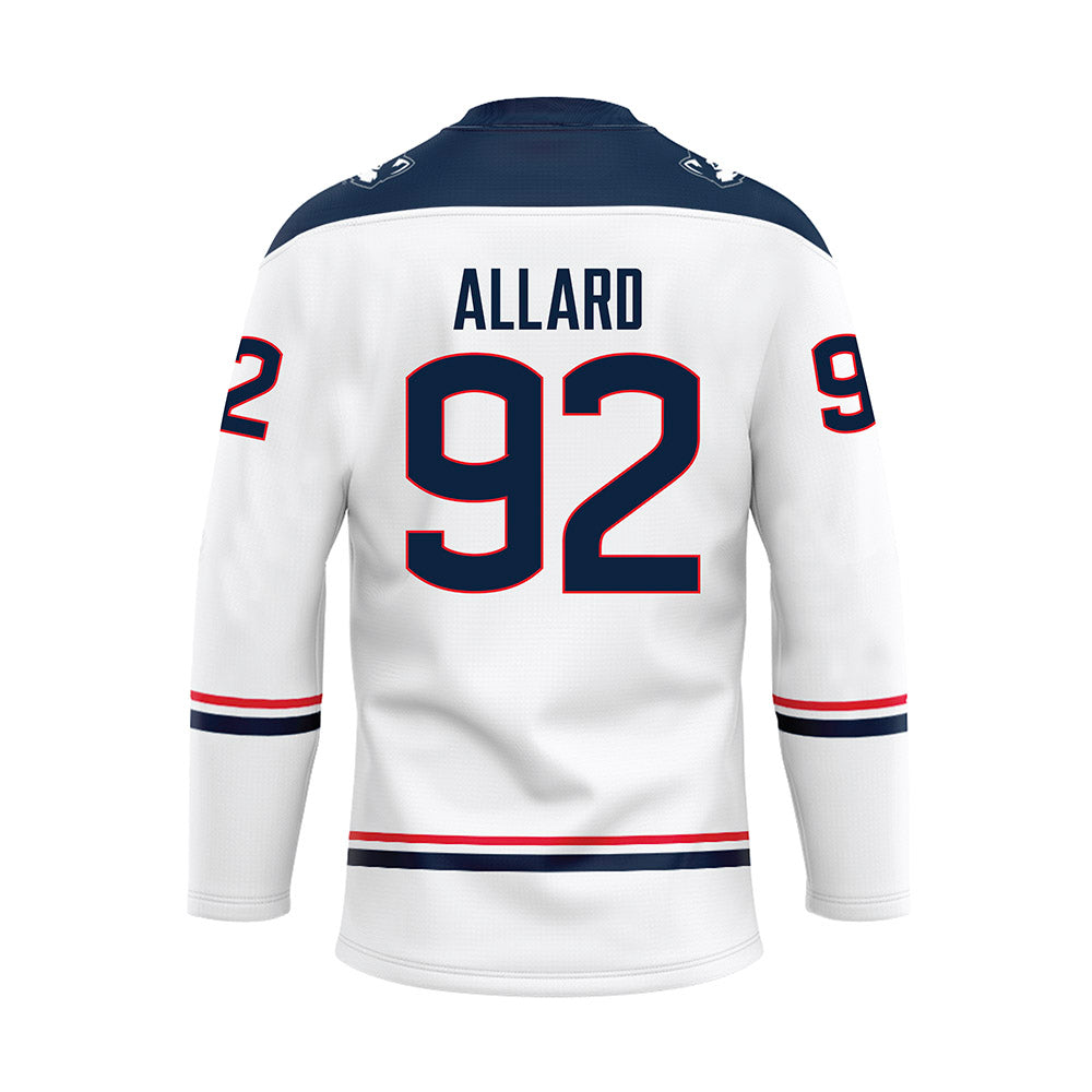 UConn - NCAA Women's Ice Hockey : Ashley Allard - White Hockey Jersey