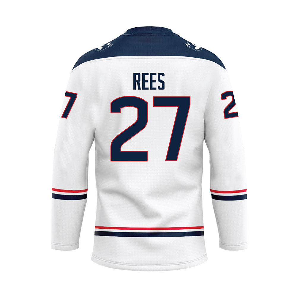 UConn - NCAA Men's Ice Hockey : Harrison Rees - White Hockey Jersey