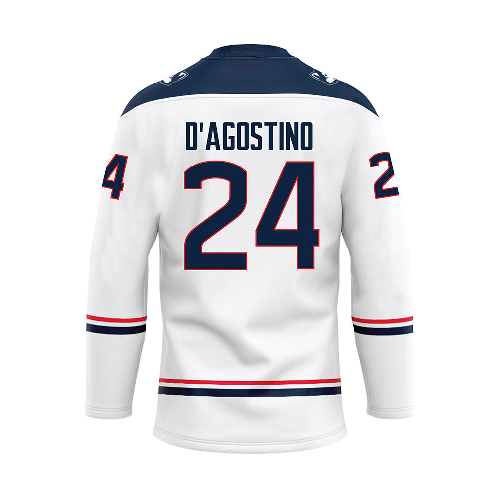 UConn - NCAA Men's Ice Hockey : Mark D'Agostino - White Hockey Jersey