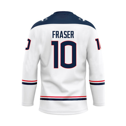 UConn - NCAA Men's Ice Hockey : Tristan Fraser - White Hockey Jersey