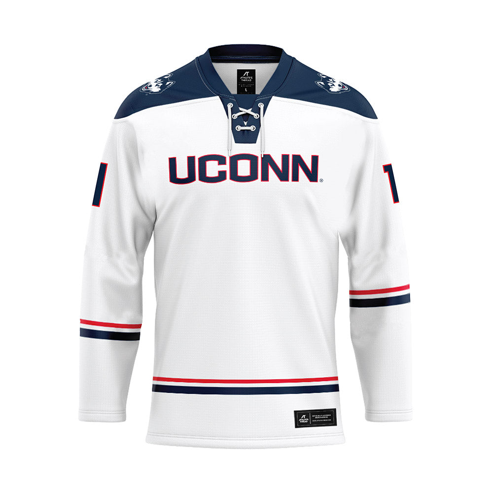 UConn - NCAA Women's Ice Hockey : Christina Walker - White Hockey Jersey