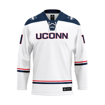 UConn - NCAA Women's Ice Hockey : Christina Walker - White Hockey Jersey