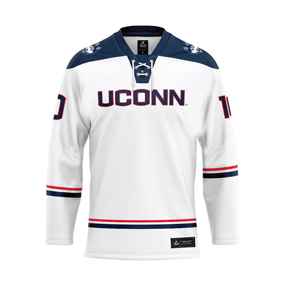 UConn - NCAA Women's Ice Hockey : Callie McLean - White Hockey Jersey-0