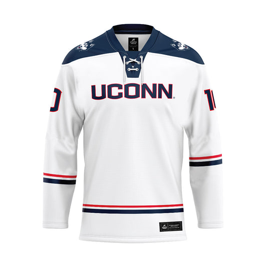 UConn - NCAA Women's Ice Hockey : Callie McLean - White Hockey Jersey-0