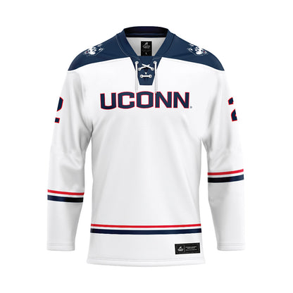UConn - NCAA Women's Ice Hockey : Camryn Grimley - White Hockey Jersey-0