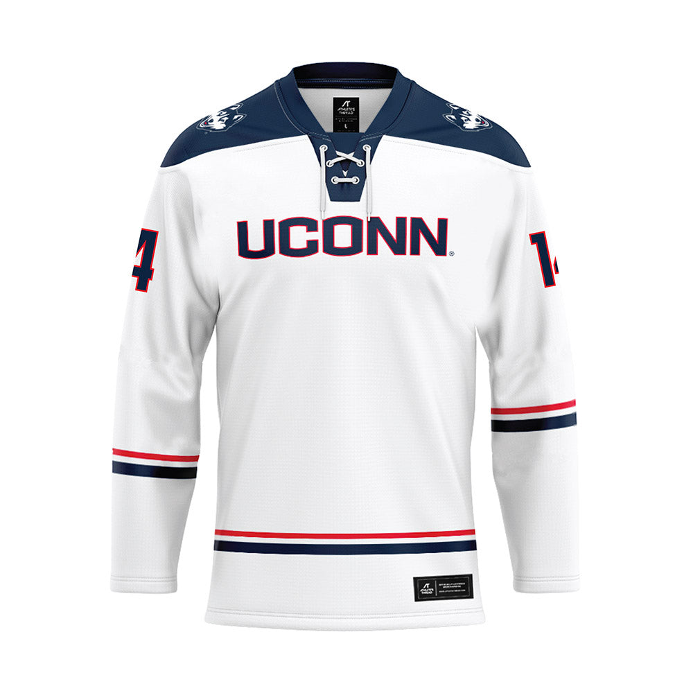 UConn - NCAA Women's Ice Hockey : Brooke Campbell - White Hockey Jersey