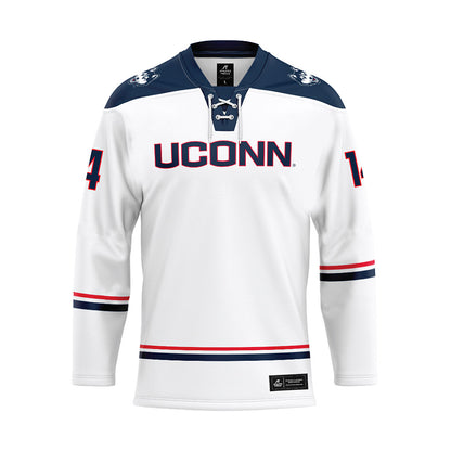 UConn - NCAA Women's Ice Hockey : Brooke Campbell - White Hockey Jersey