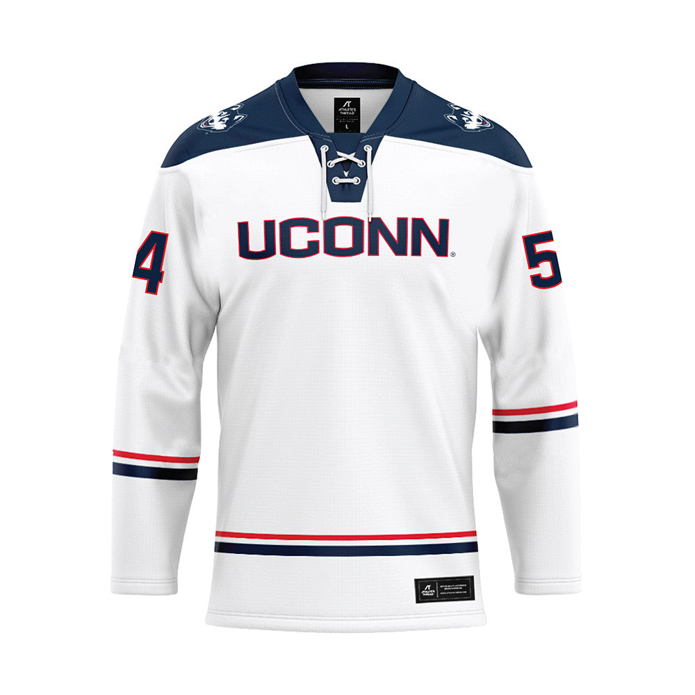 UConn - NCAA Women's Ice Hockey : Livvy Dewar - White Hockey Jersey