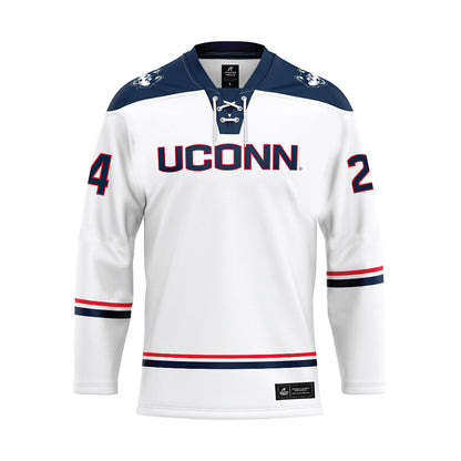 UConn - NCAA Men's Ice Hockey : Mark D'Agostino - White Hockey Jersey