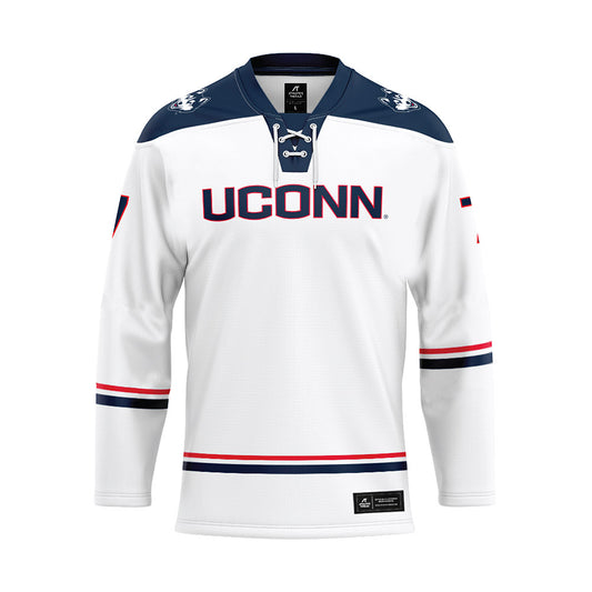 UConn - NCAA Women's Ice Hockey : Claire Murdoch - White Hockey Jersey-0