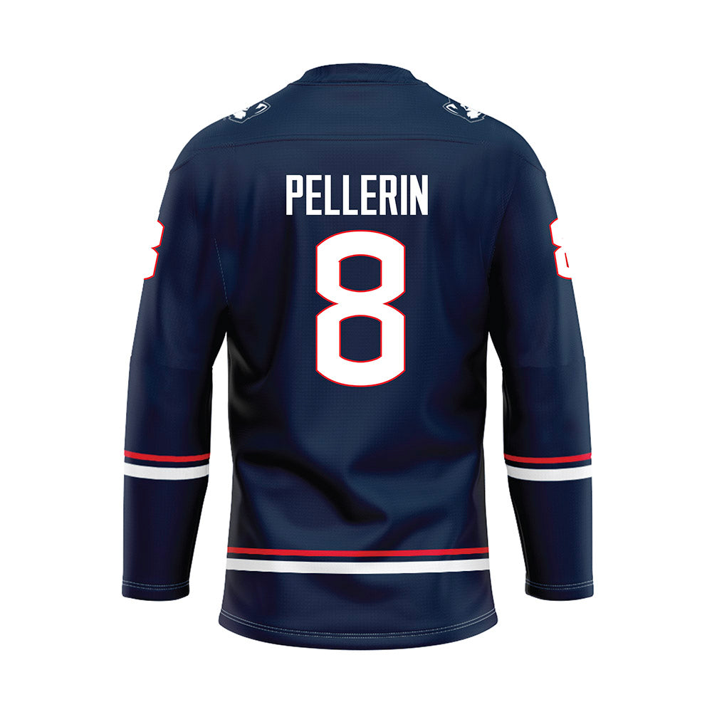 UConn - NCAA Women's Ice Hockey : Julia Pellerin - Navy Hockey Jersey-1