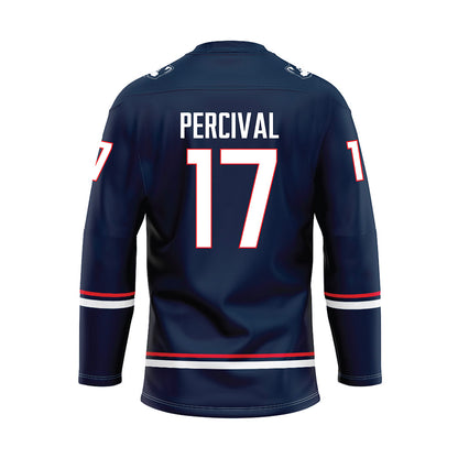 UConn - NCAA Men's Ice Hockey : Jake Percival - Navy Hockey Jersey
