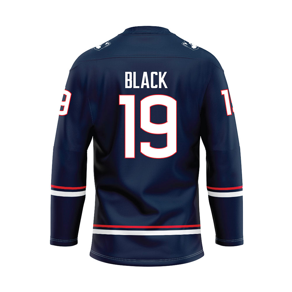 UConn - NCAA Men's Ice Hockey : Jake Black - Navy Hockey Jersey