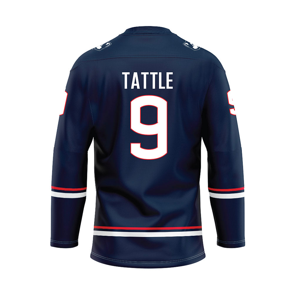 UConn - NCAA Men's Ice Hockey : Ryan Tattle - Navy Hockey Jersey