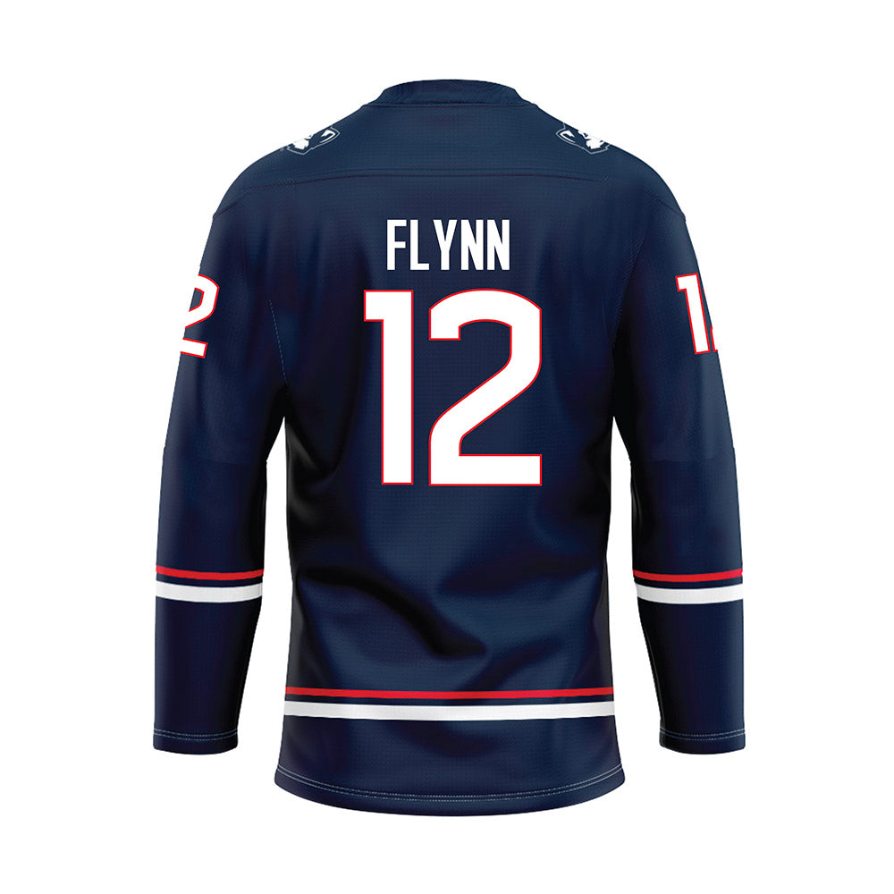 UConn - NCAA Men's Ice Hockey : Oliver Flynn - Navy Hockey Jersey