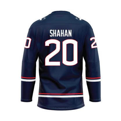 UConn - NCAA Men's Ice Hockey : Kaden Shahan - Navy Hockey Jersey-1