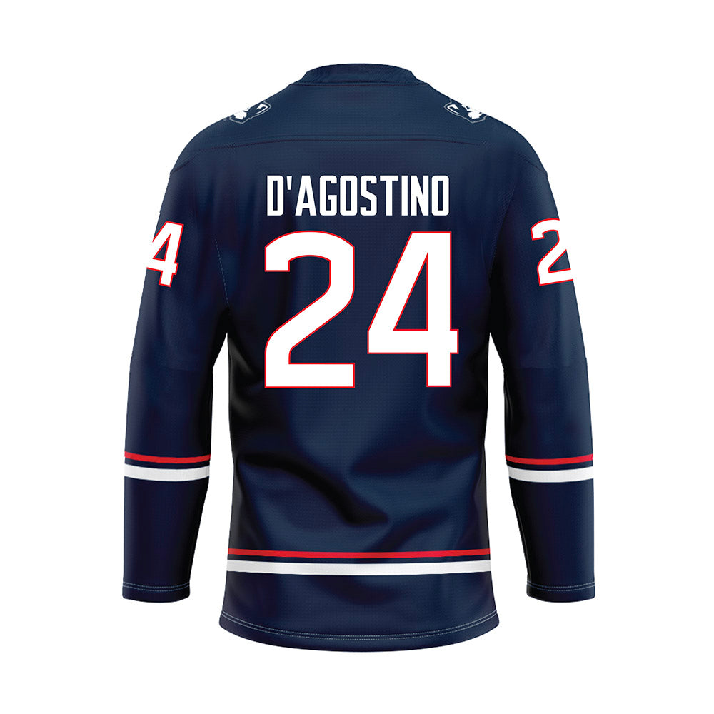 UConn - NCAA Men's Ice Hockey : Mark D'Agostino - Navy Hockey Jersey