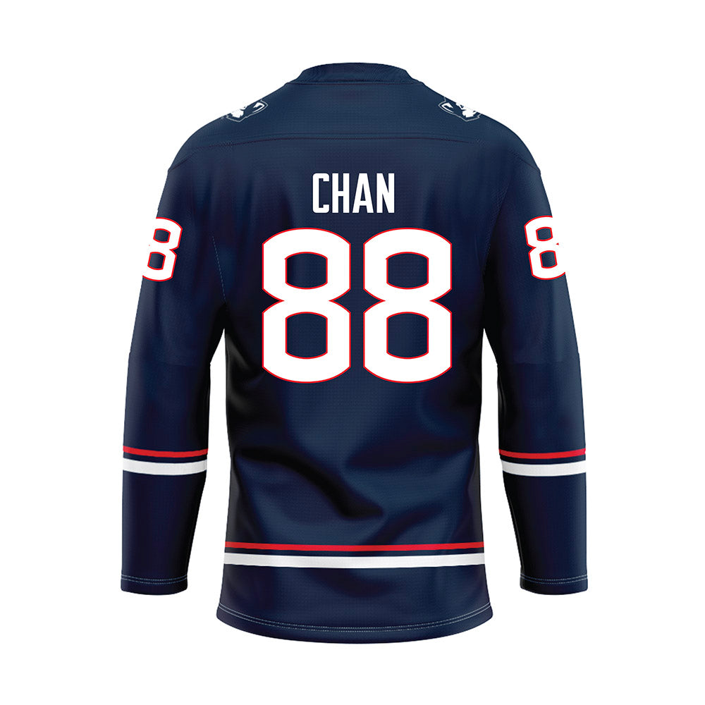 UConn - NCAA Women's Ice Hockey : Tia Chan - Navy Hockey Jersey