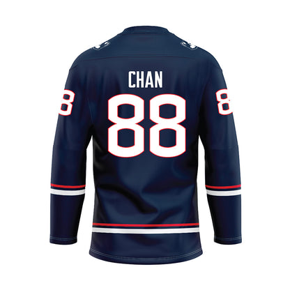 UConn - NCAA Women's Ice Hockey : Tia Chan - Navy Hockey Jersey