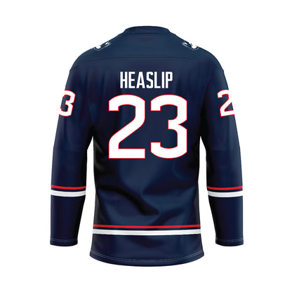 UConn - NCAA Men's Ice Hockey : Tabor Heaslip - Navy Hockey Jersey