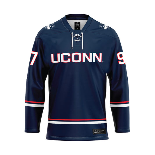 UConn - NCAA Women's Ice Hockey : Riley Grimley - Navy Hockey Jersey