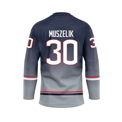 UConn - NCAA Men's Ice Hockey : Tyler Muszelik - Grey Hockey Jersey