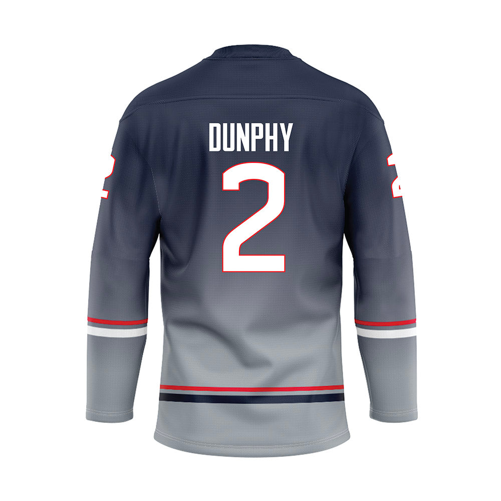 UConn - NCAA Men's Ice Hockey : Brendan Dunphy - Grey Hockey Jersey-1