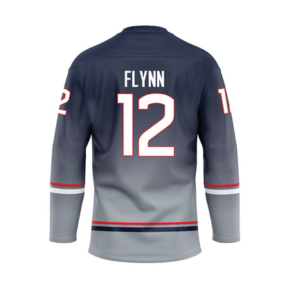 UConn - NCAA Men's Ice Hockey : Oliver Flynn - Grey Hockey Jersey