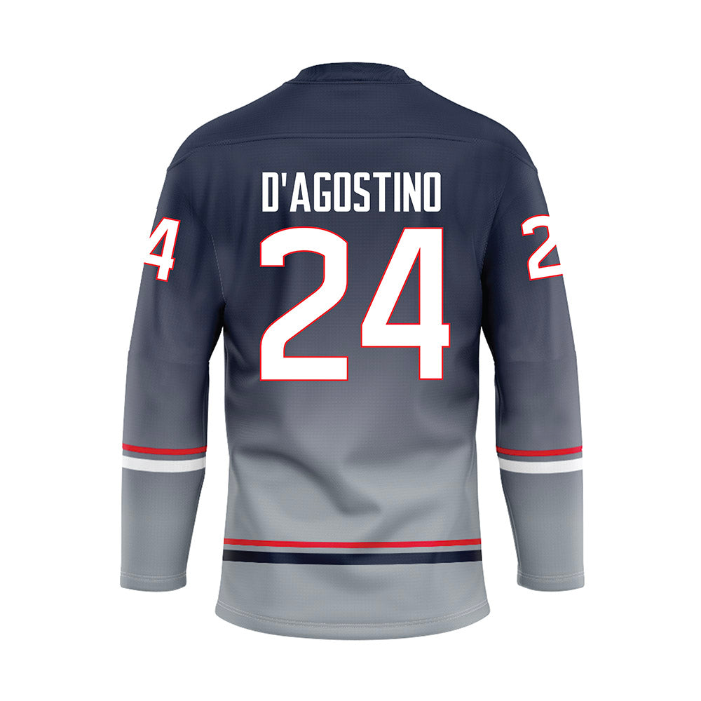 UConn - NCAA Men's Ice Hockey : Mark D'Agostino - Grey Hockey Jersey