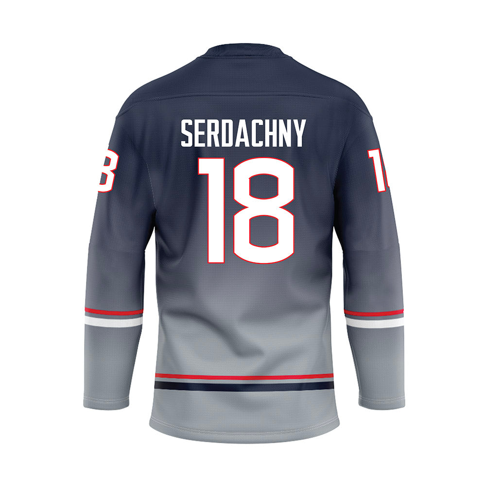 UConn - NCAA Women's Ice Hockey : Maya Serdachny - Grey Hockey Jersey