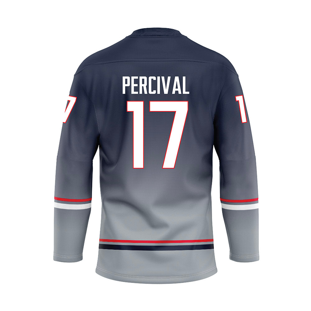 UConn - NCAA Men's Ice Hockey : Jake Percival - Grey Hockey Jersey
