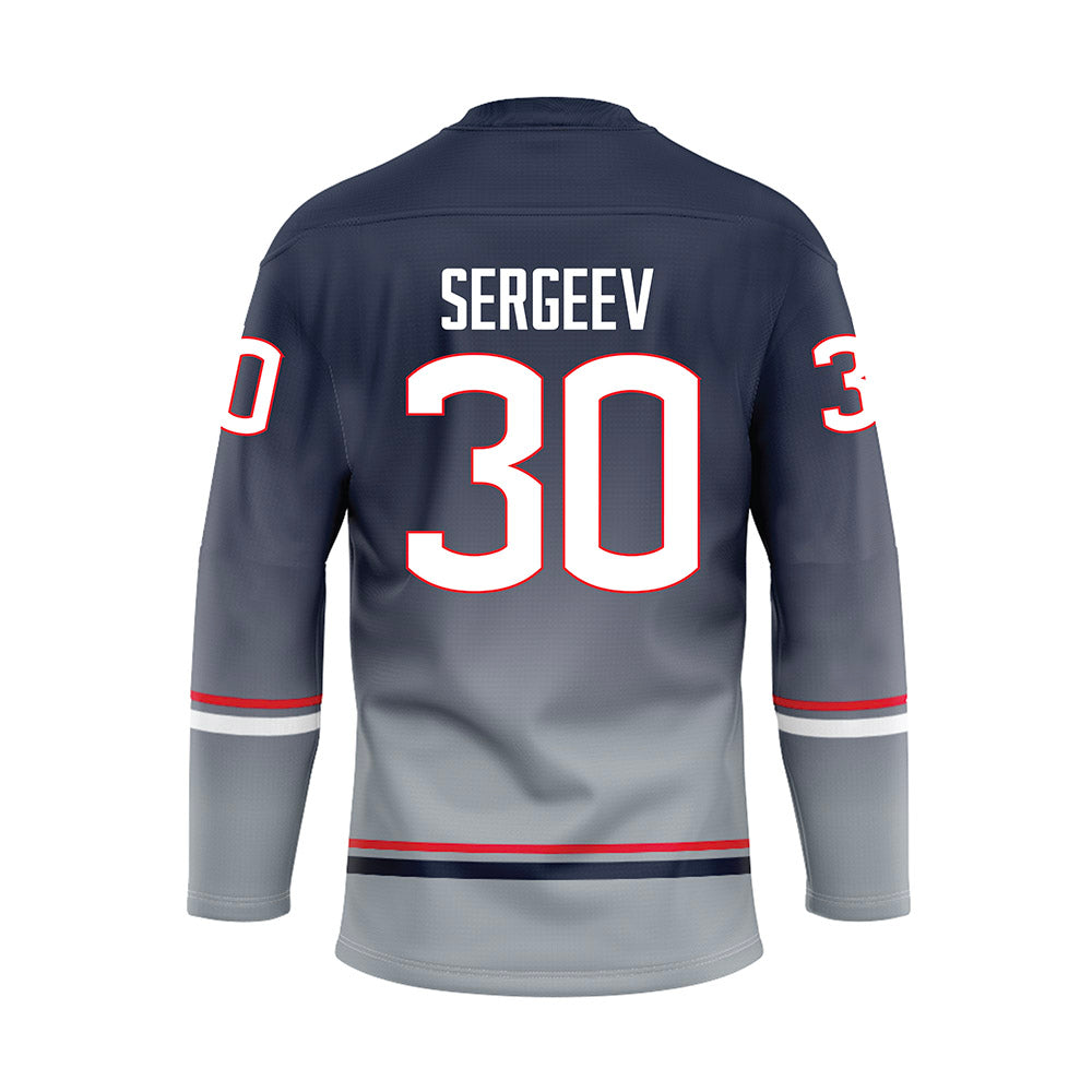 UConn - NCAA Men's Ice Hockey : Arsenii Sergeev - Grey Hockey Jersey