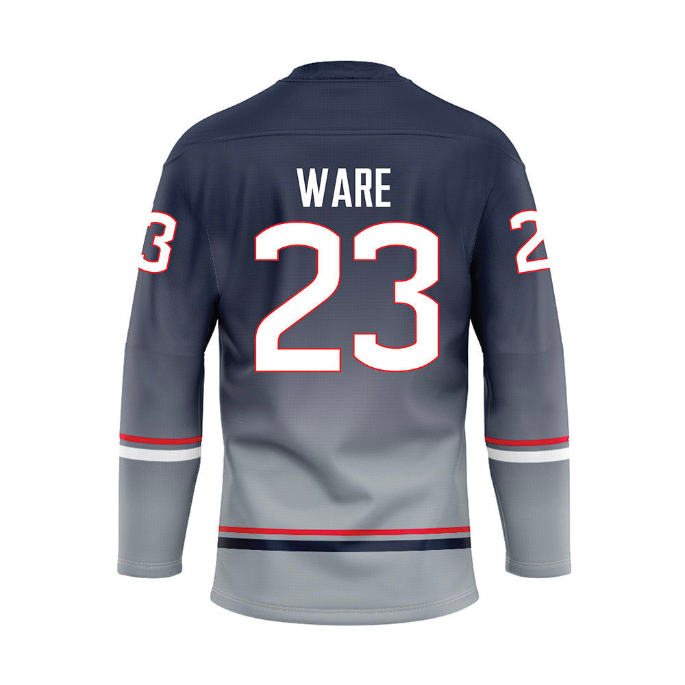 UConn - NCAA Women's Ice Hockey : Brianna Ware - Grey Hockey Jersey