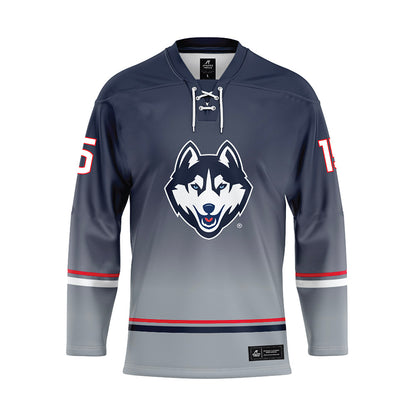 UConn - NCAA Women's Ice Hockey : Meghane Duchesne Chalifoux - Grey Hockey Jersey