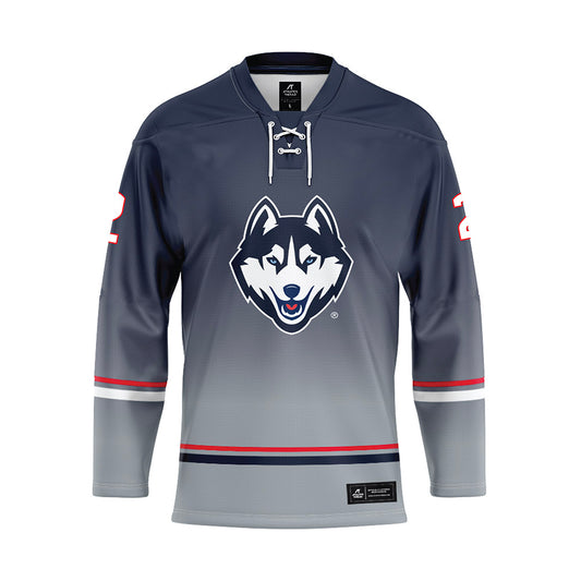 UConn - NCAA Women's Ice Hockey : Camryn Grimley - Grey Hockey Jersey-0
