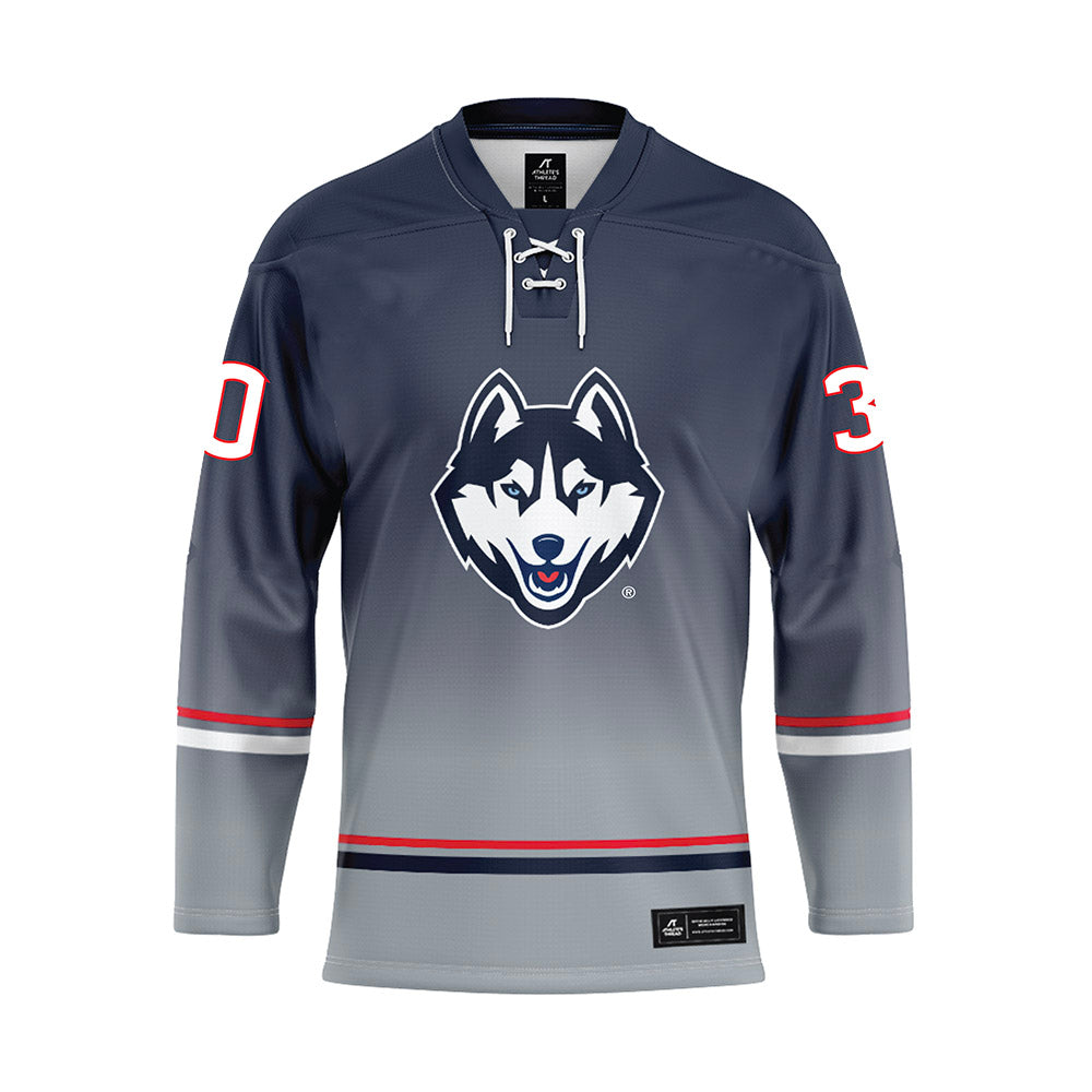 UConn - NCAA Men's Ice Hockey : Arsenii Sergeev - Grey Hockey Jersey